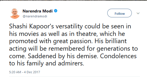 Narendra Modi Tweet